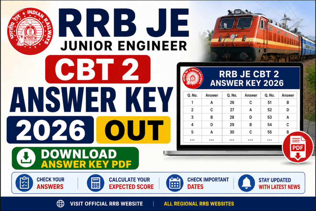 RRB JE CBT 2 Answer Key 2026 Download PDF
