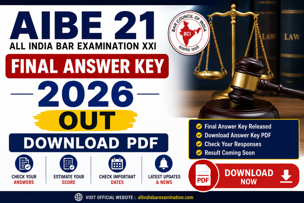 AIBE 21 Final Answer Key 2026 PDF Download