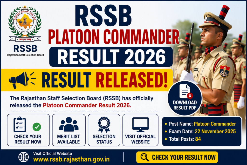 RSSB Platoon Commander Result 2026 PDF Download