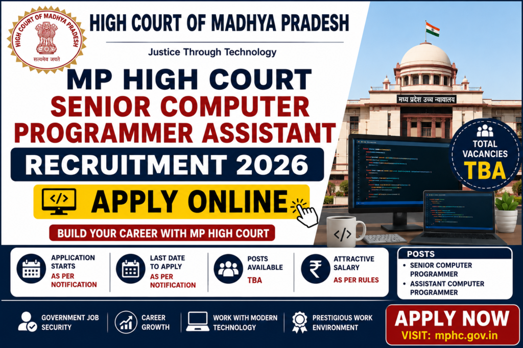 MP High Court Senior Computer Programmer Assistant Recruitment 2026 Notification