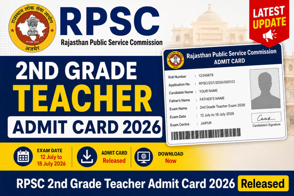 RPSC 2nd Grade Teacher Admit Card 2026 Download Hall Ticket
